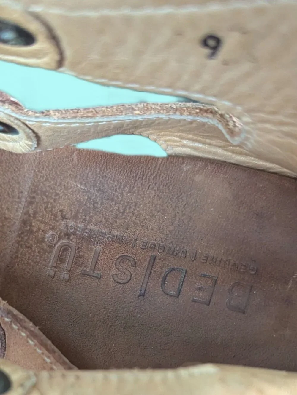 Bed Stu Tan Leather Rustic SOTO Flats - Women's Size 9 - Picture 11 of 15